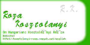 roza kosztolanyi business card